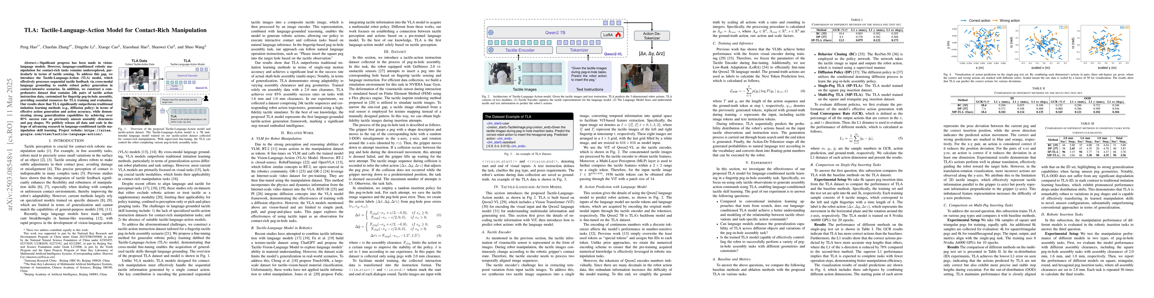Thumbnail for TLA: Tactile-Language-Action Model for Contact-Rich Manipulation