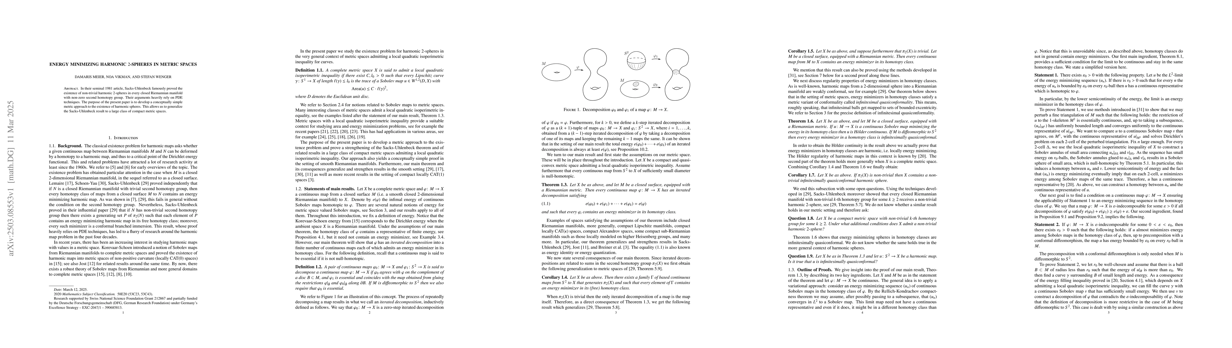 Thumbnail for Energy minimizing harmonic 2-spheres in metric spaces