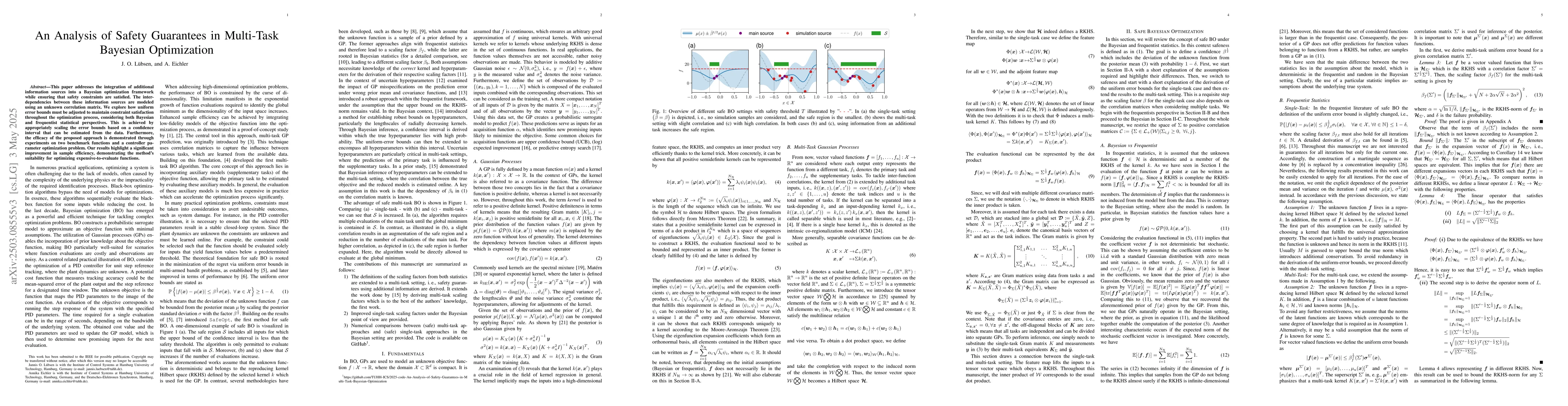 Thumbnail for An Analysis of Safety Guarantees in Multi-Task Bayesian Optimization