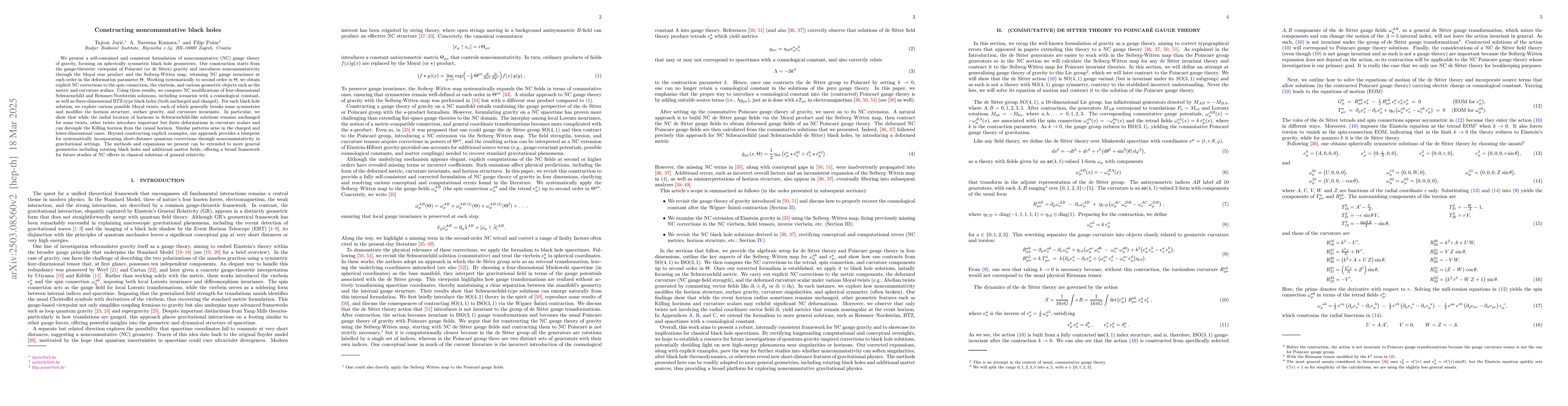 Thumbnail for Constructing noncommutative black holes