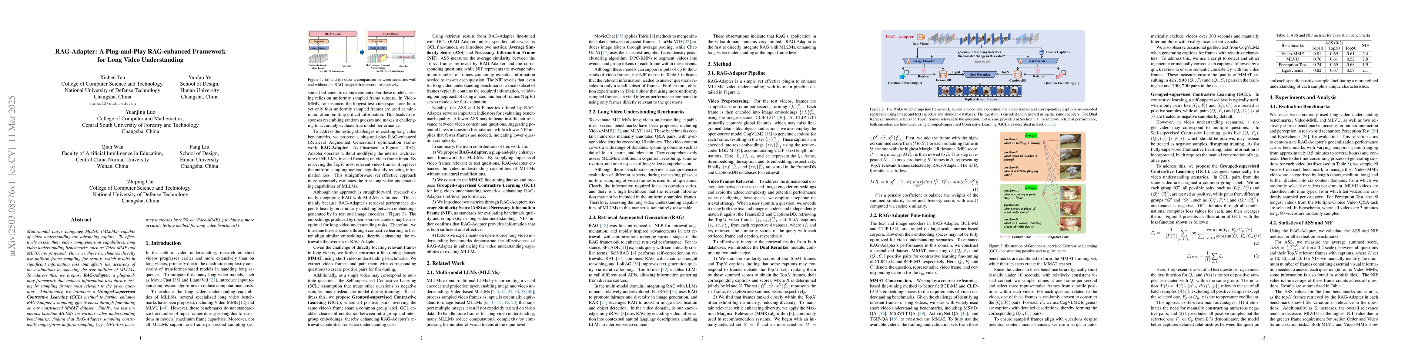 Thumbnail for RAG-Adapter: A Plug-and-Play RAG-enhanced Framework for Long Video
  Understanding