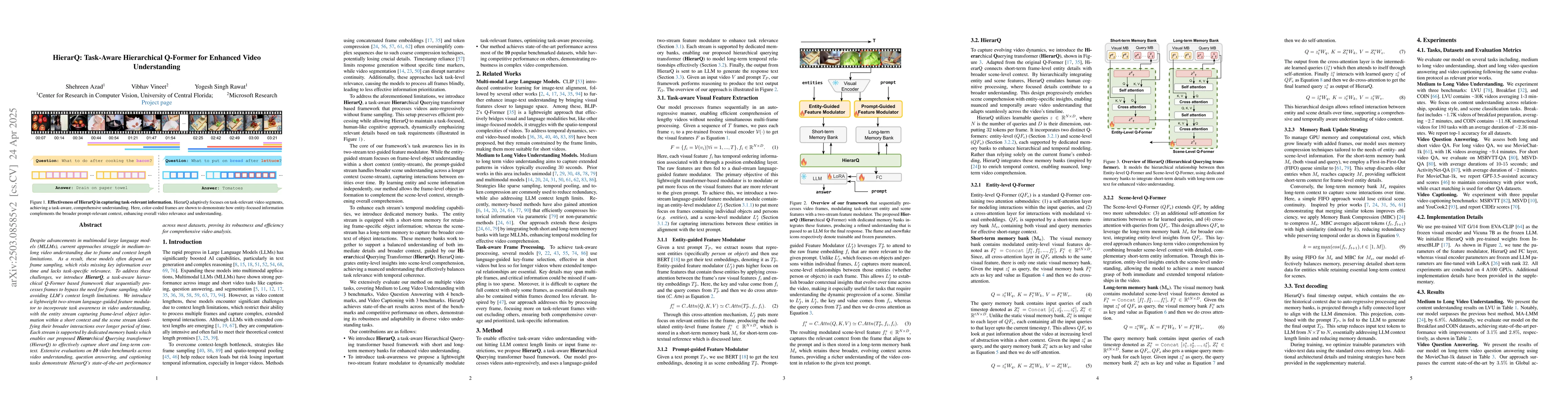 Thumbnail for HierarQ: Task-Aware Hierarchical Q-Former for Enhanced Video
  Understanding