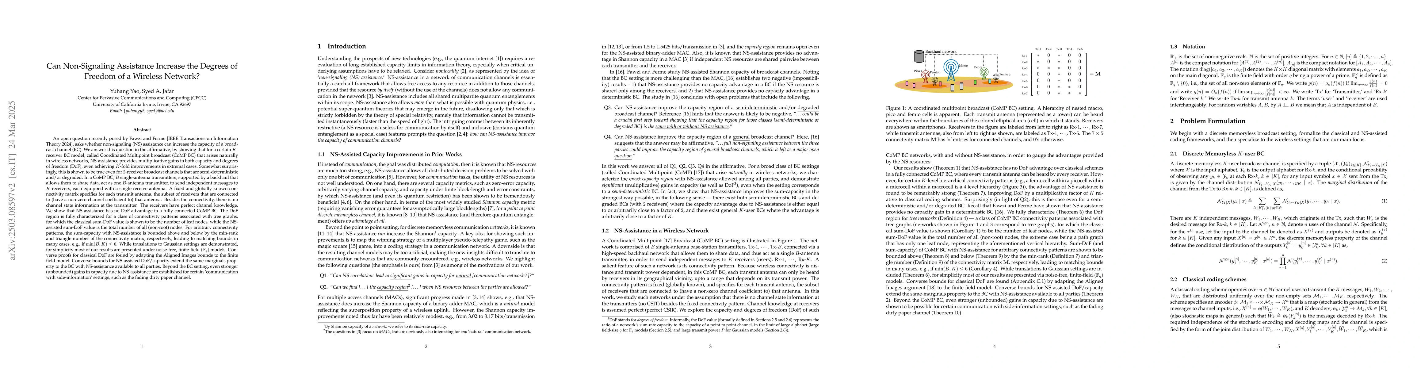 Thumbnail for Can Non-Signaling Assistance Increase the Degrees of Freedom of a
  Wireless Network?