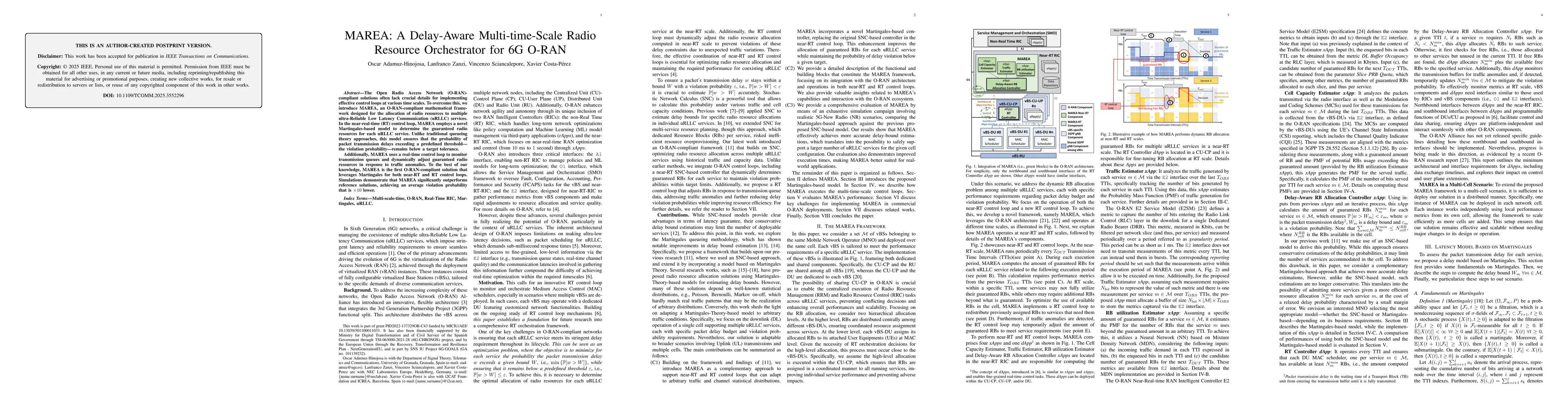 Thumbnail for MAREA: A Delay-Aware Multi-time-Scale Radio Resource Orchestrator for 6G
  O-RAN