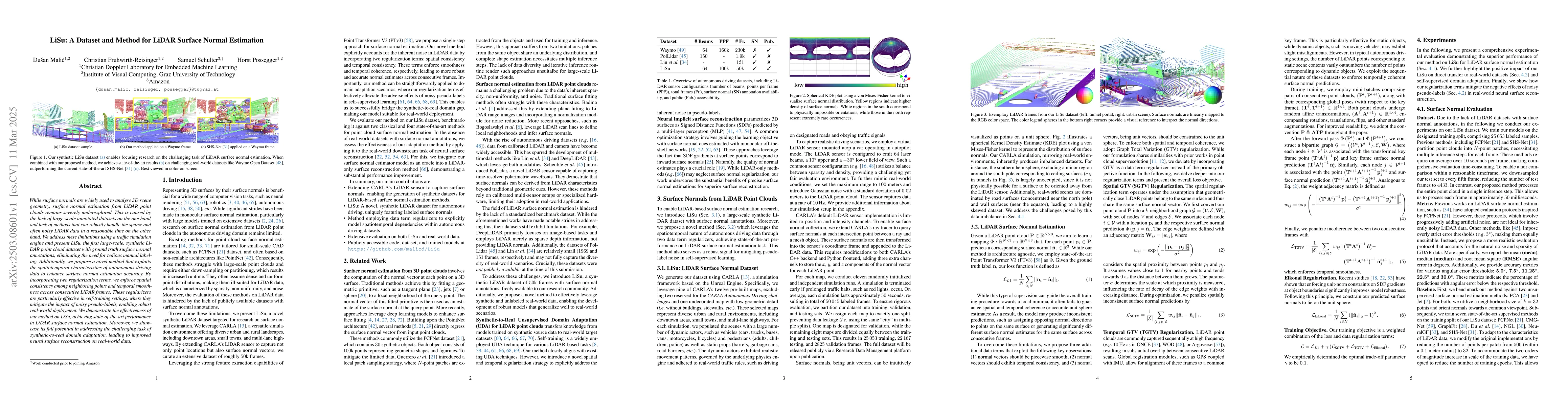 Thumbnail for LiSu: A Dataset and Method for LiDAR Surface Normal Estimation