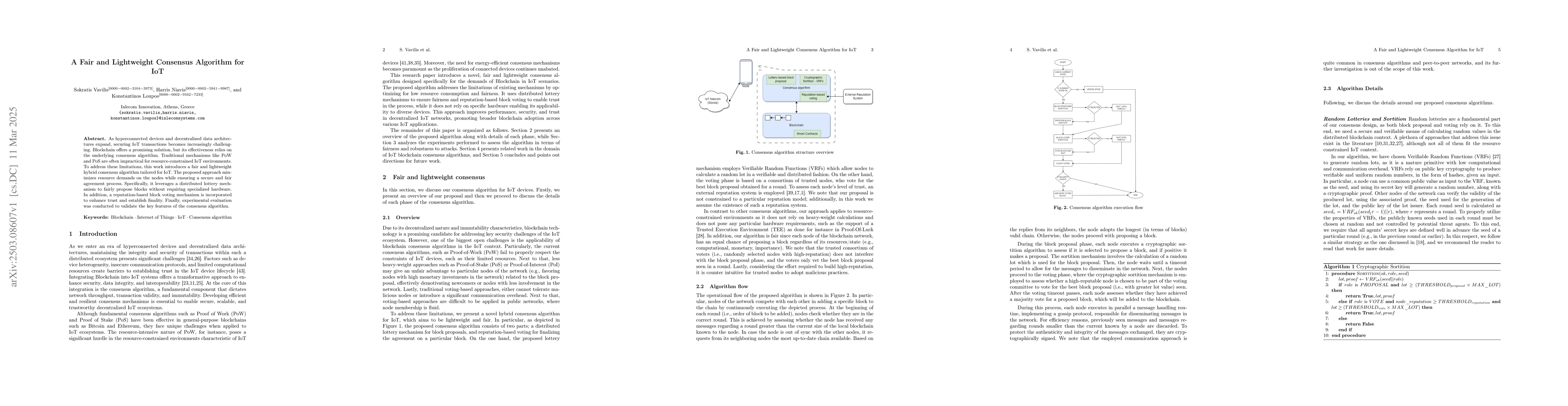 Thumbnail for A Fair and Lightweight Consensus Algorithm for IoT