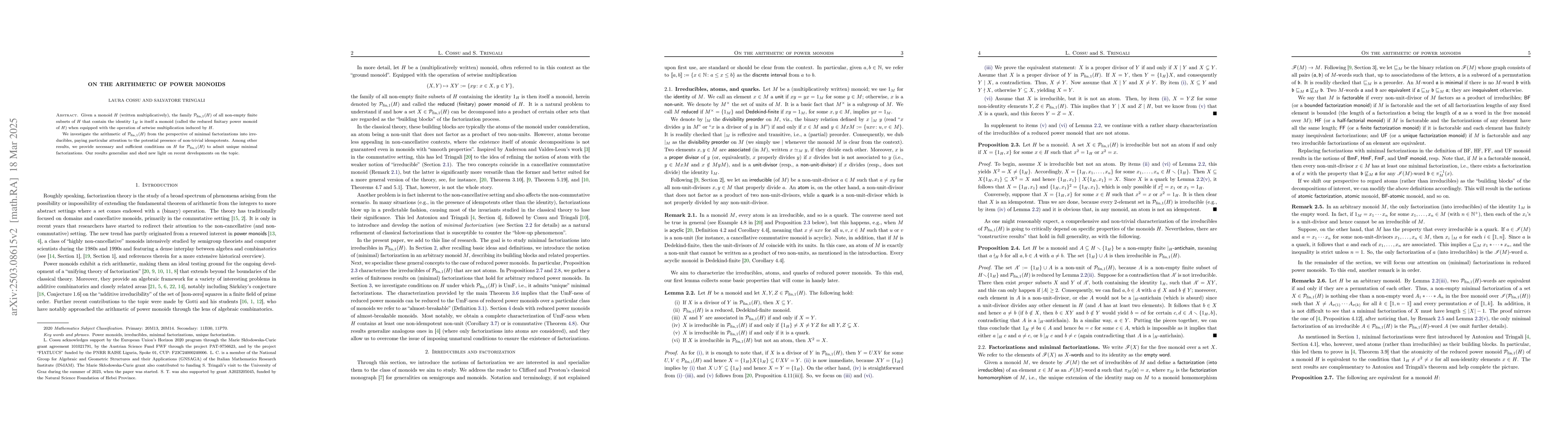 Thumbnail for On the arithmetic of power monoids