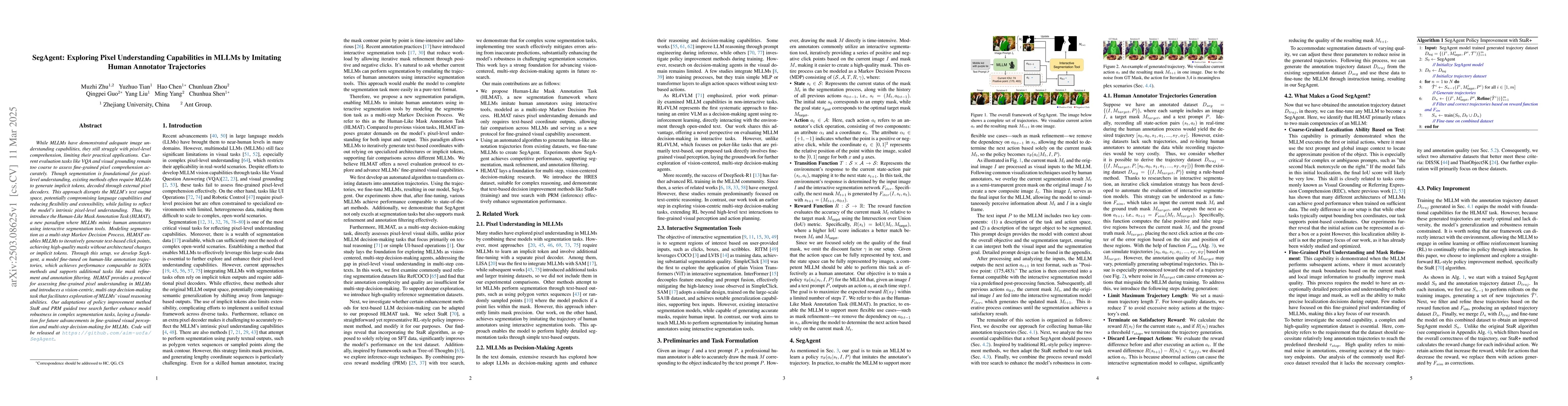 Thumbnail for SegAgent: Exploring Pixel Understanding Capabilities in MLLMs by
  Imitating Human Annotator Trajectories