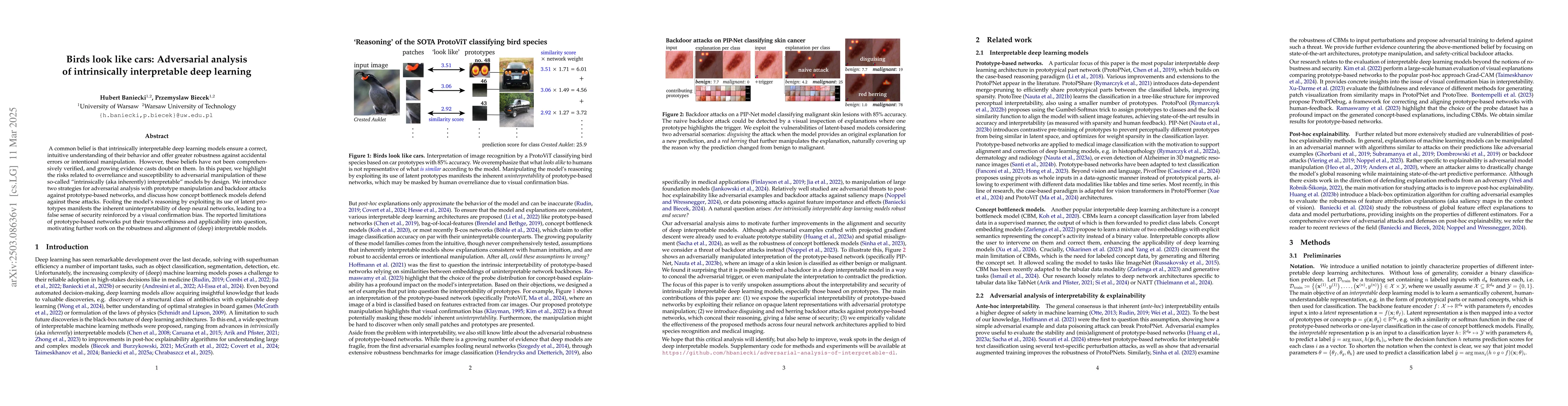 Thumbnail for Birds look like cars: Adversarial analysis of intrinsically
  interpretable deep learning