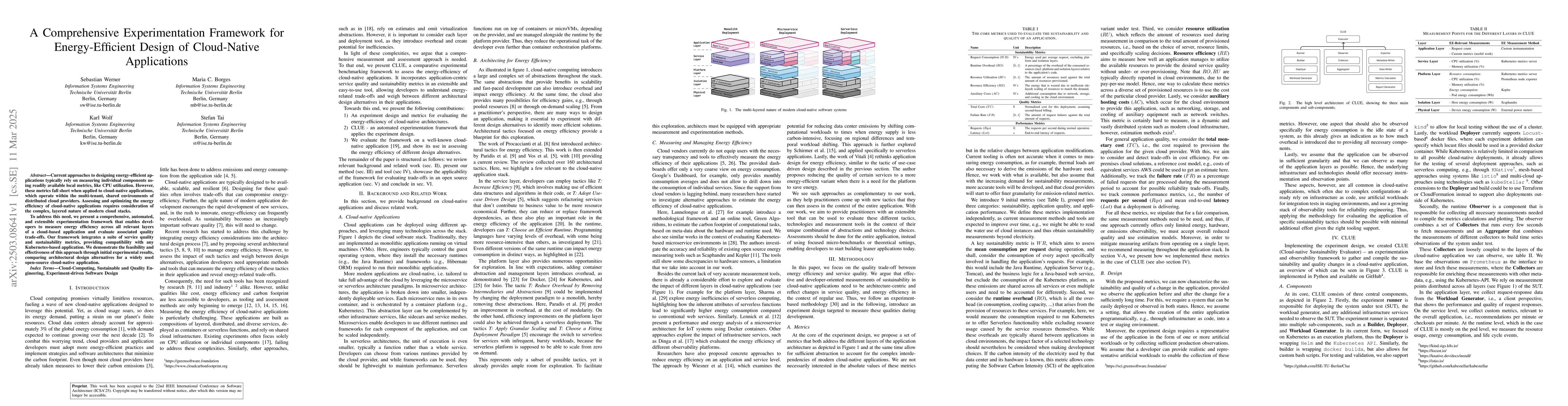 Thumbnail for A Comprehensive Experimentation Framework for Energy-Efficient Design of
  Cloud-Native Applications