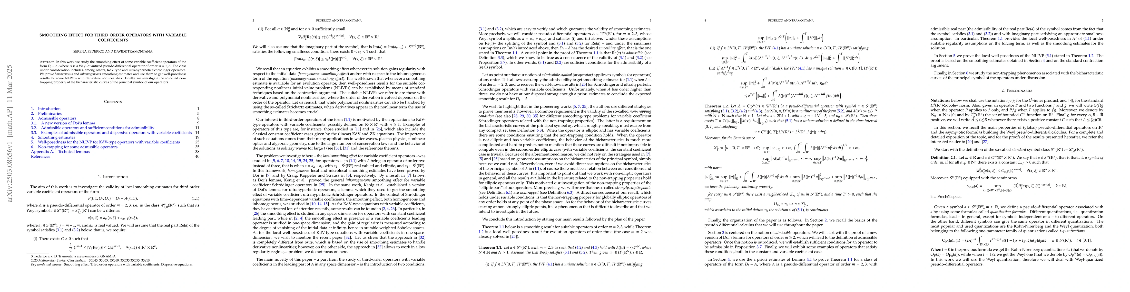 Thumbnail for Smoothing effect for third order operators with variable coefficients