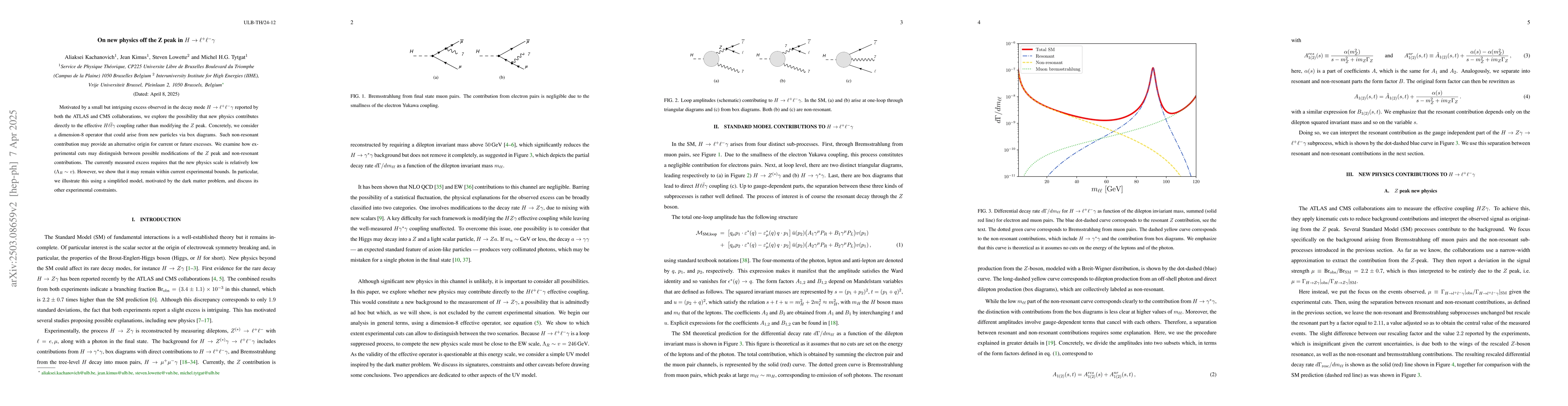 Thumbnail for On new physics off the Z peak in $H \rightarrow \ell^+\ell^- γ$