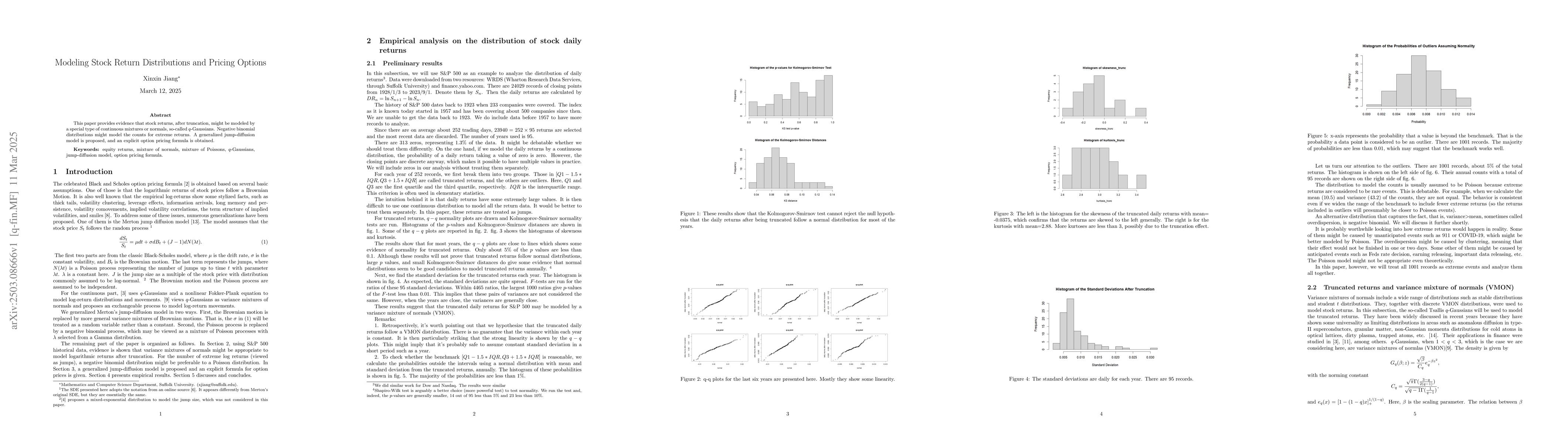 Thumbnail for Modeling Stock Return Distributions and Pricing Options