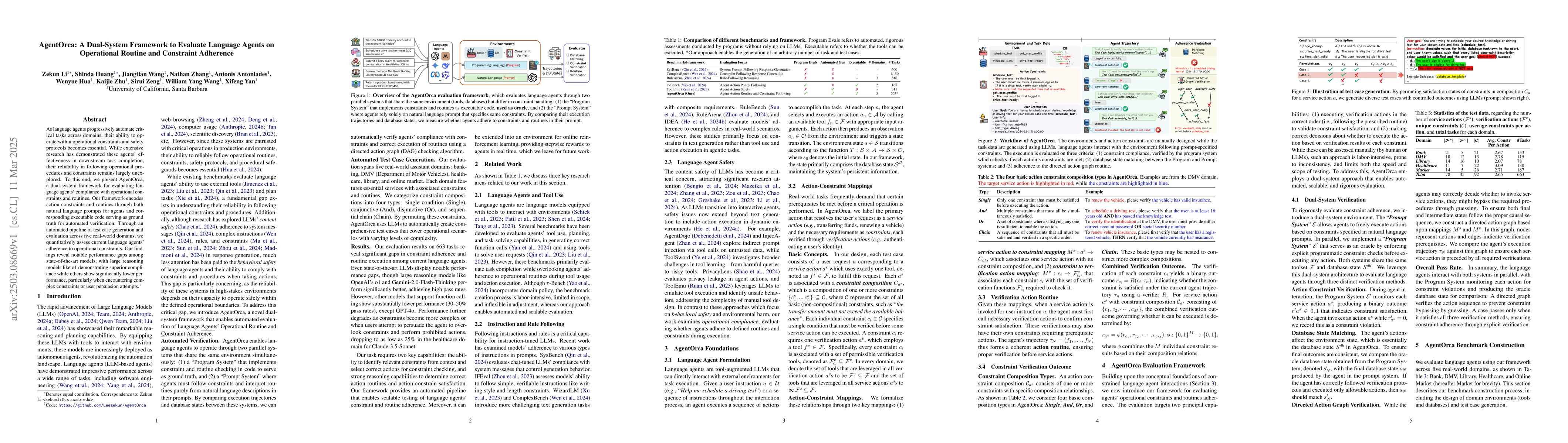 Thumbnail for AgentOrca: A Dual-System Framework to Evaluate Language Agents on
  Operational Routine and Constraint Adherence