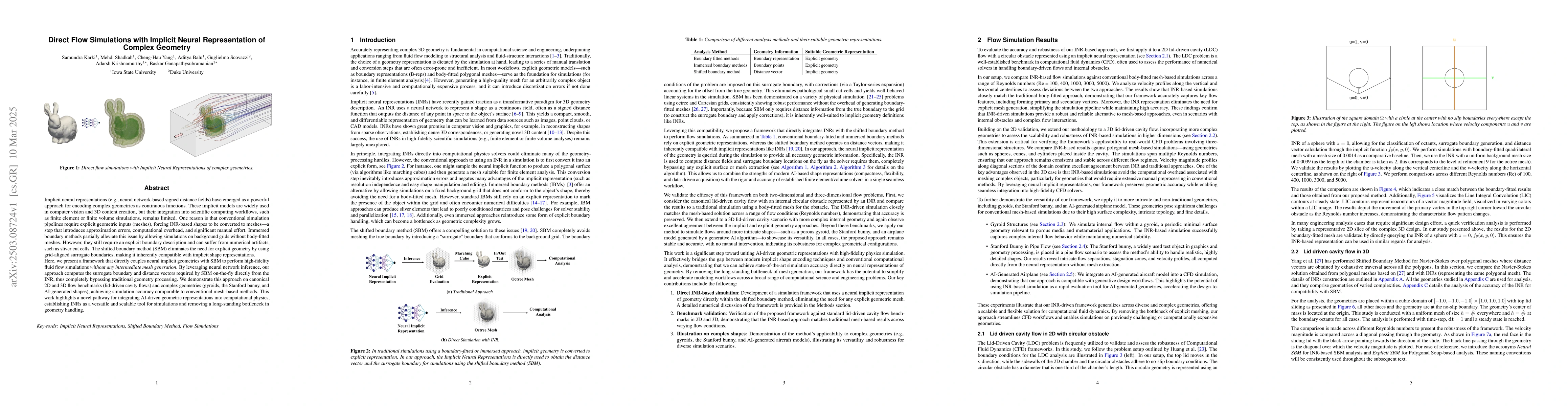 Thumbnail for Direct Flow Simulations with Implicit Neural Representation of Complex
  Geometry