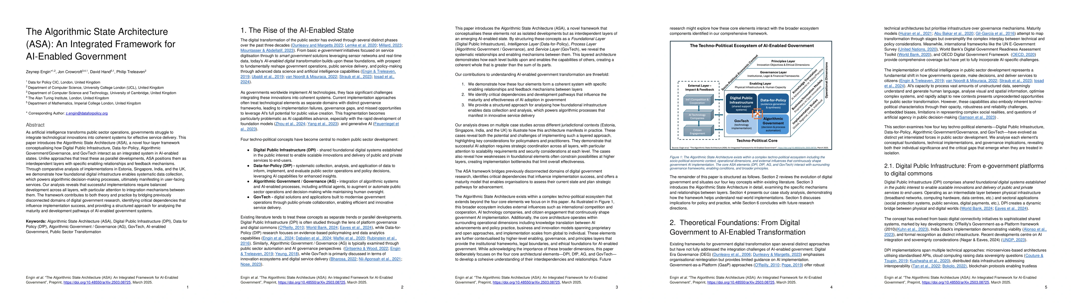 Thumbnail for The Algorithmic State Architecture (ASA): An Integrated Framework for
  AI-Enabled Government