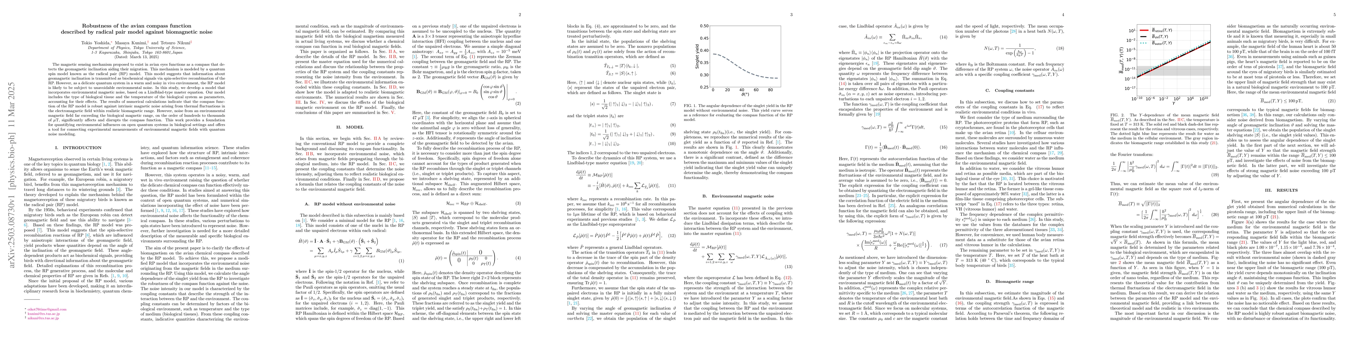 Thumbnail for Robustness of the avian compass function described by radical pair model
  against biomagnetic noise