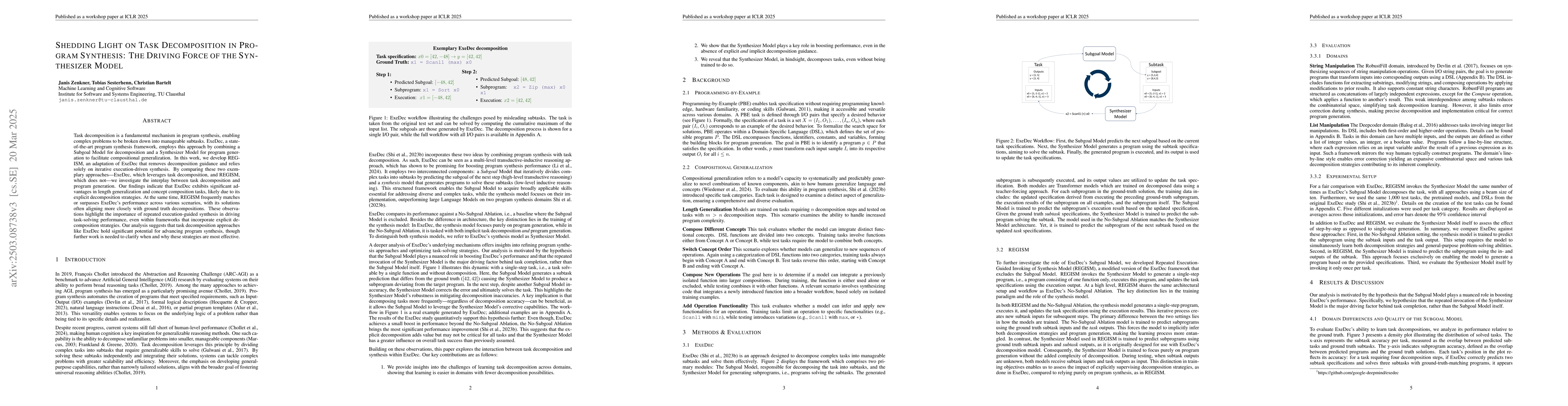 Thumbnail for Shedding Light in Task Decomposition in Program Synthesis: The Driving
  Force of the Synthesizer Model