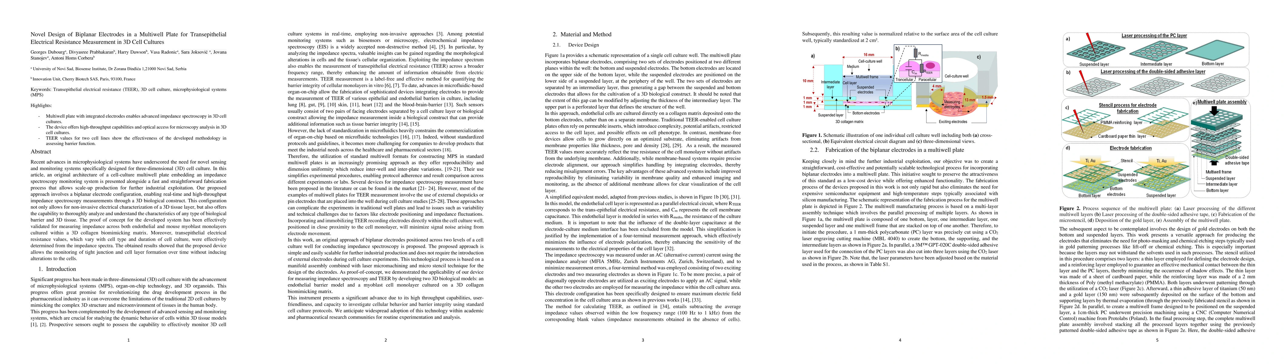 Thumbnail for Novel design of biplanar electrodes in a multiwell plate for
  transepithelial electrical resistance measurement in 3D cell cultures