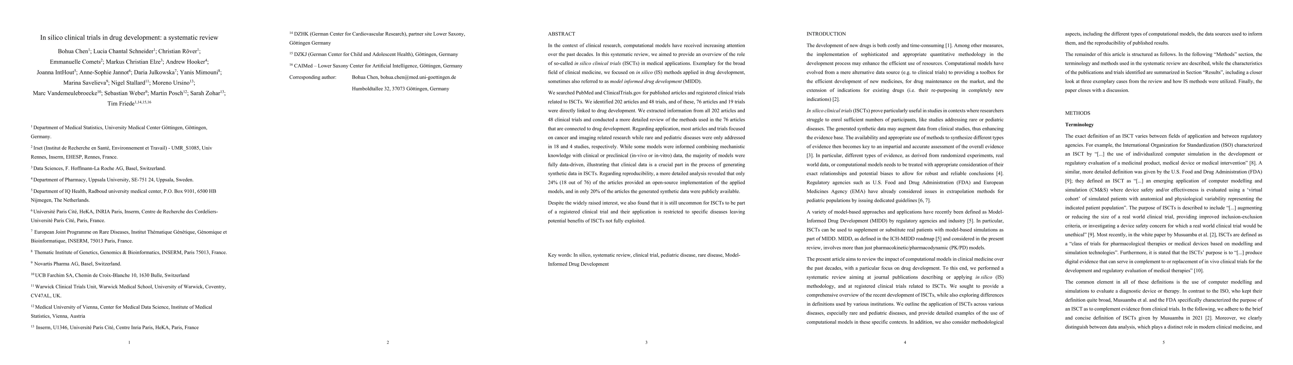Thumbnail for In silico clinical trials in drug development: a systematic review