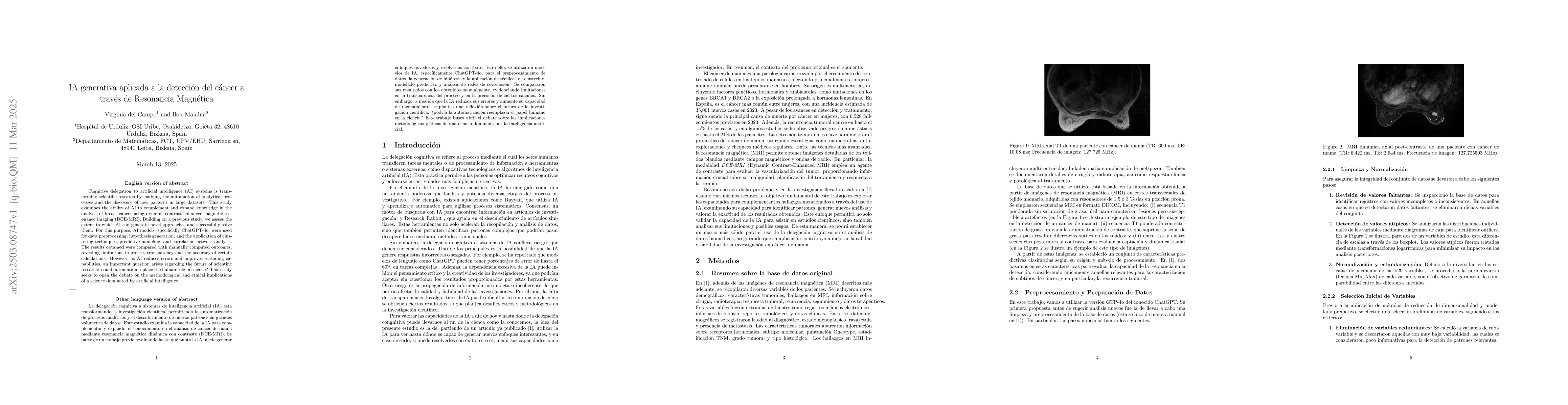 Thumbnail for IA generativa aplicada a la detección del cáncer a través de
  Resonancia Magnética