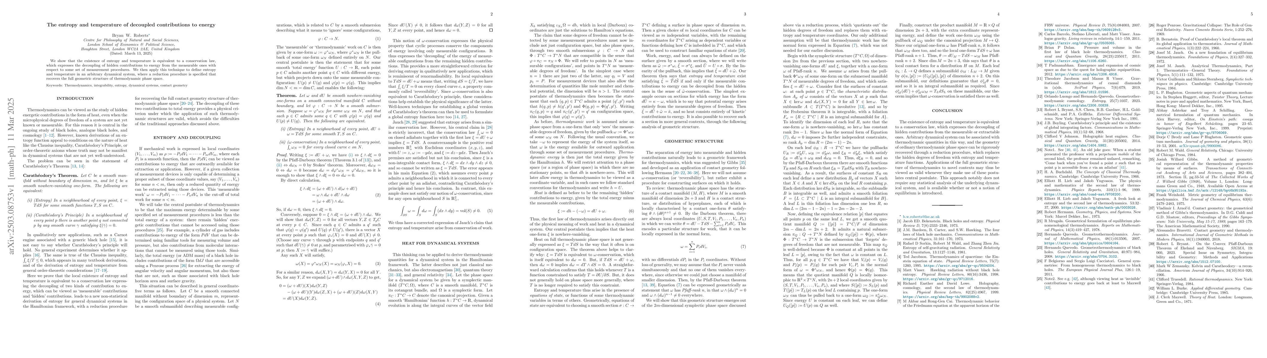 Thumbnail for The entropy and temperature of decoupled contributions to energy