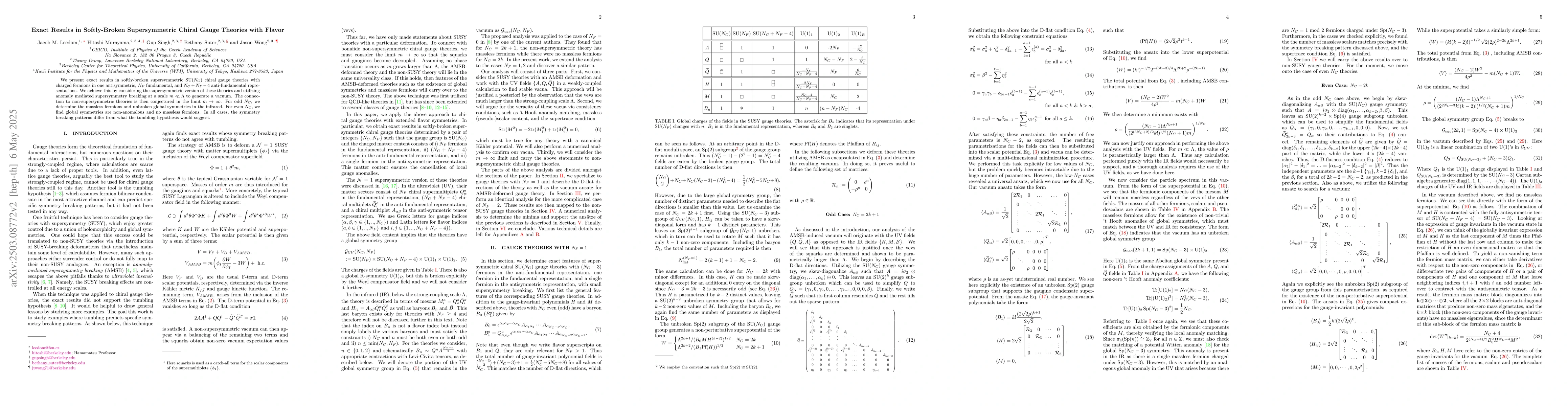 Thumbnail for Exact Results in Chiral Gauge Theories with Flavor