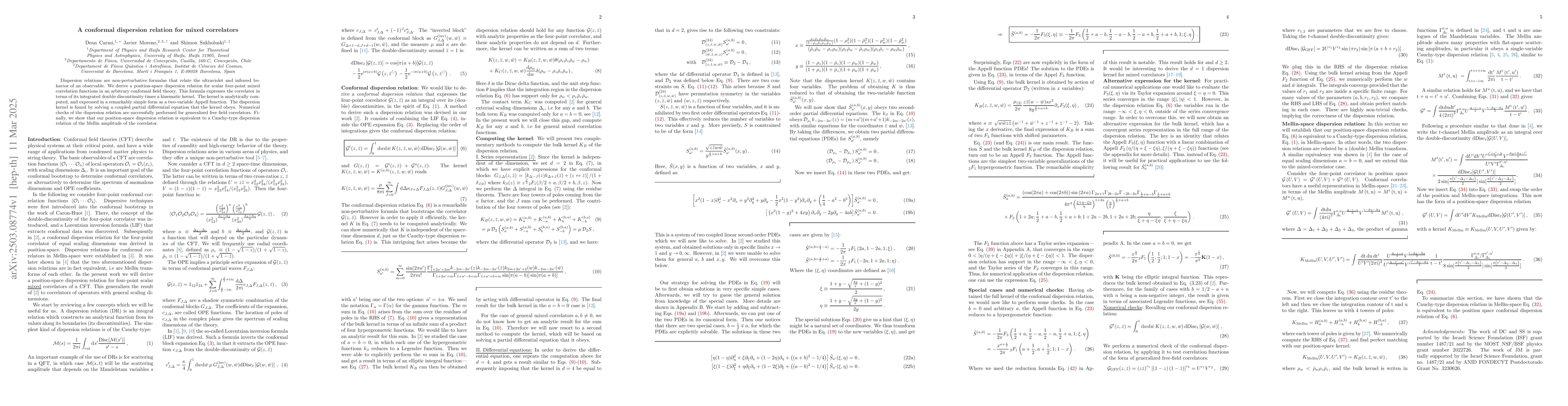 Thumbnail for A conformal dispersion relation for mixed correlators