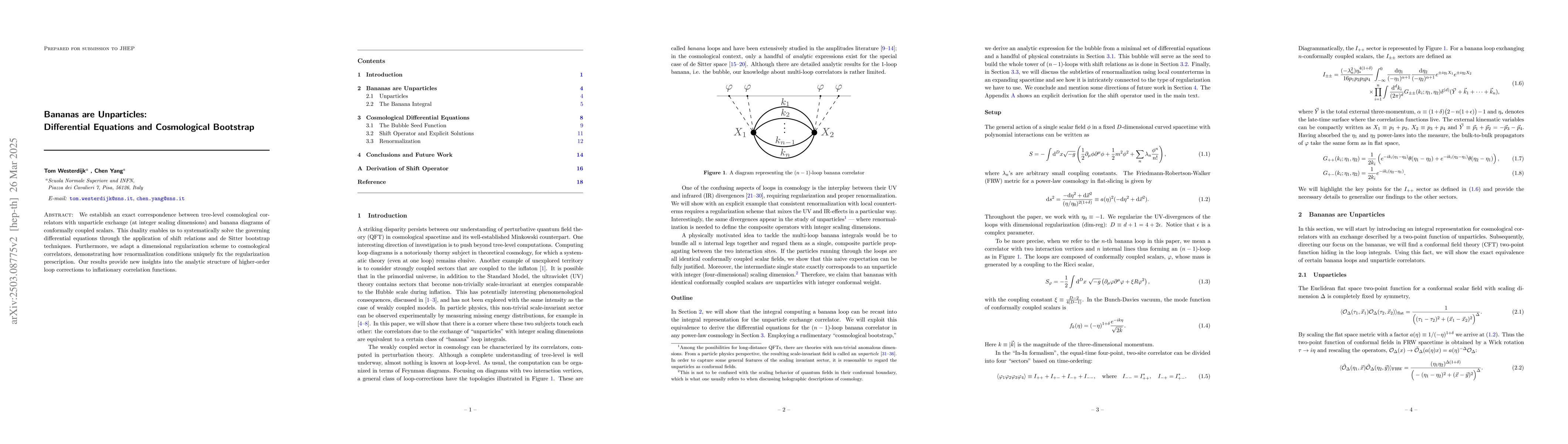 Thumbnail for Bananas are Unparticles: Differential Equations and Cosmological
  Bootstrap