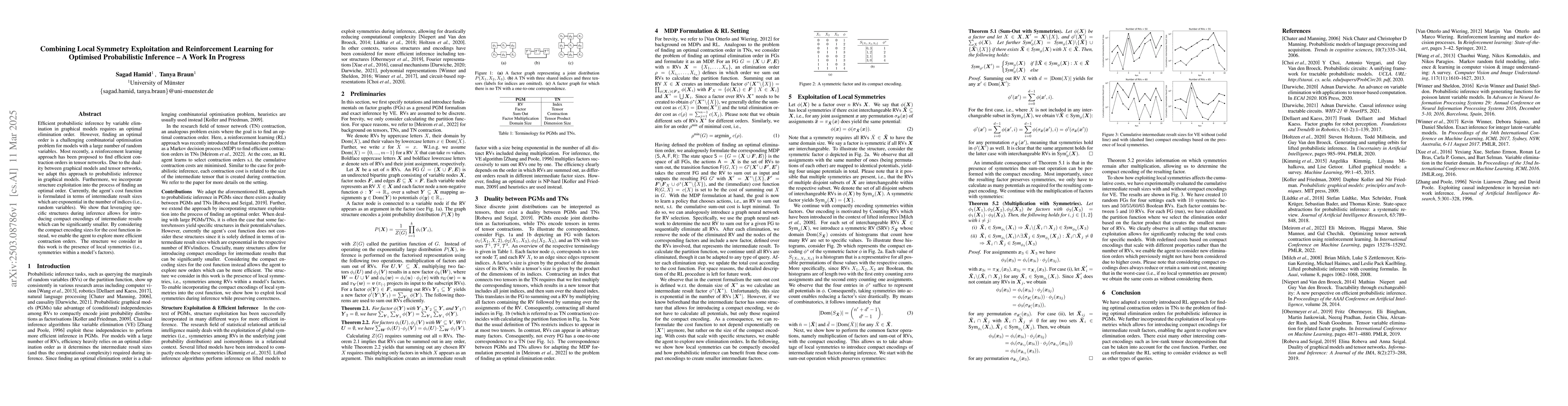 Thumbnail for Combining Local Symmetry Exploitation and Reinforcement Learning for
  Optimised Probabilistic Inference -- A Work In Progress