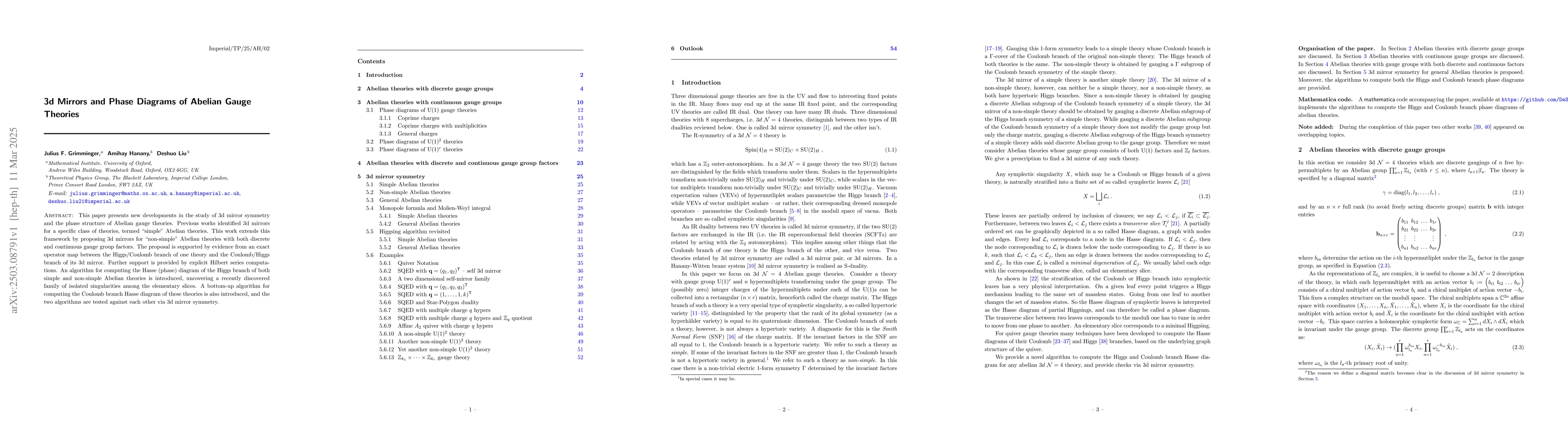 Thumbnail for 3d Mirrors and Phase Diagrams of Abelian Gauge Theories