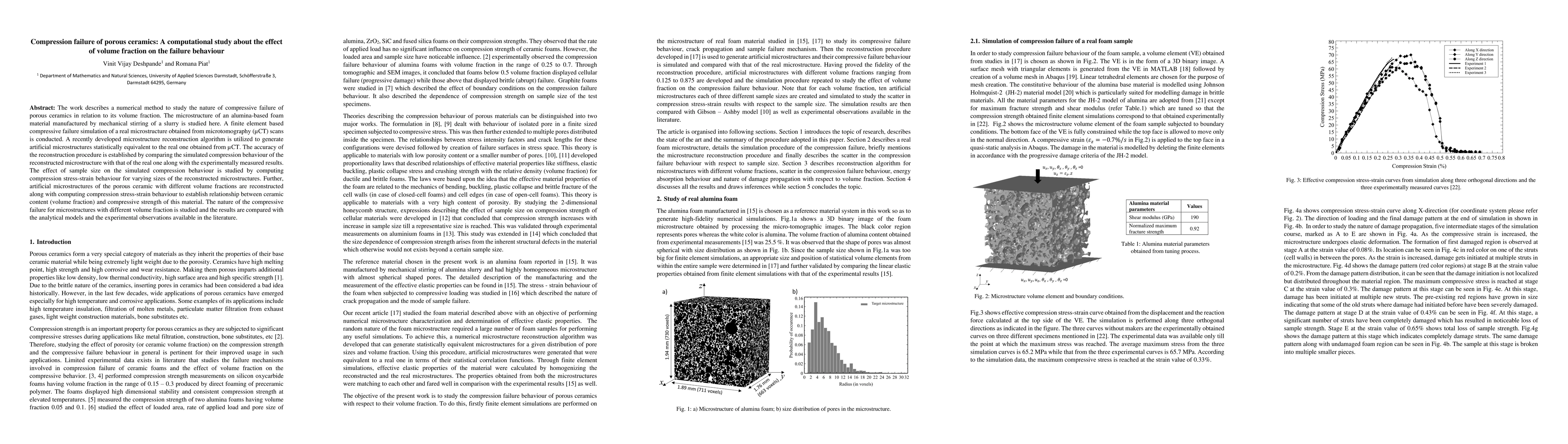 Thumbnail for Compression failure of porous ceramics: A computational study about the
  effect of volume fraction on damage evolution and failure