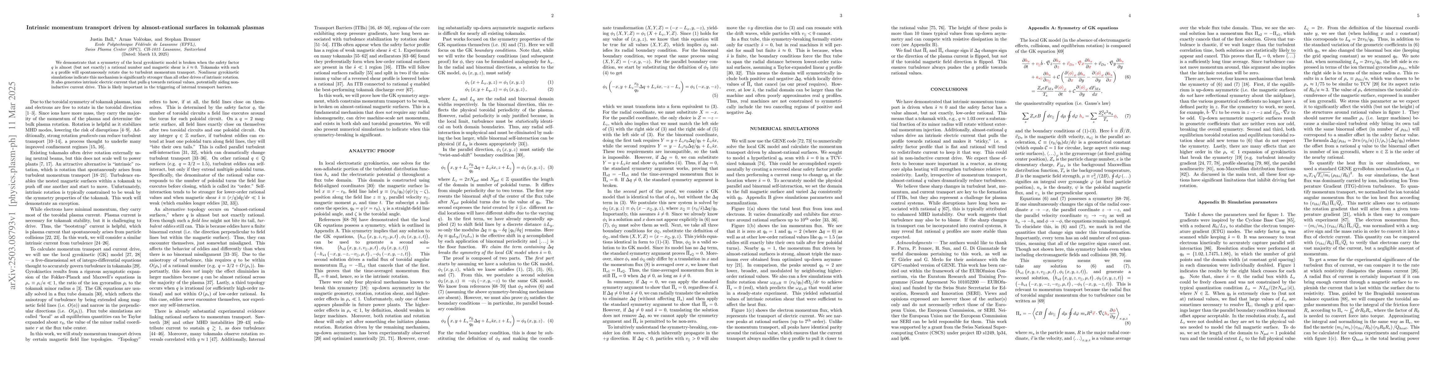 Thumbnail for Intrinsic momentum transport driven by almost-rational surfaces in
  tokamak plasmas