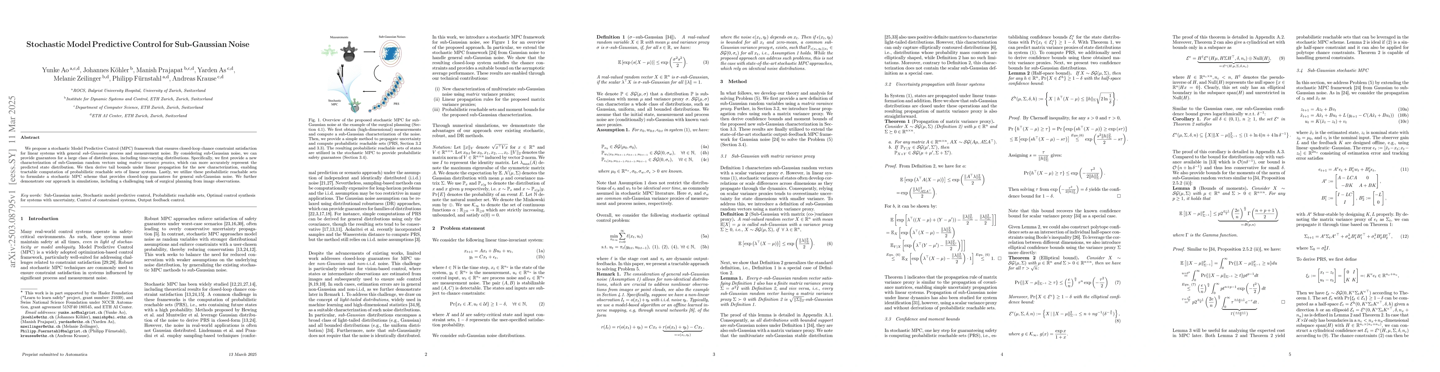 Thumbnail for Stochastic Model Predictive Control for Sub-Gaussian Noise