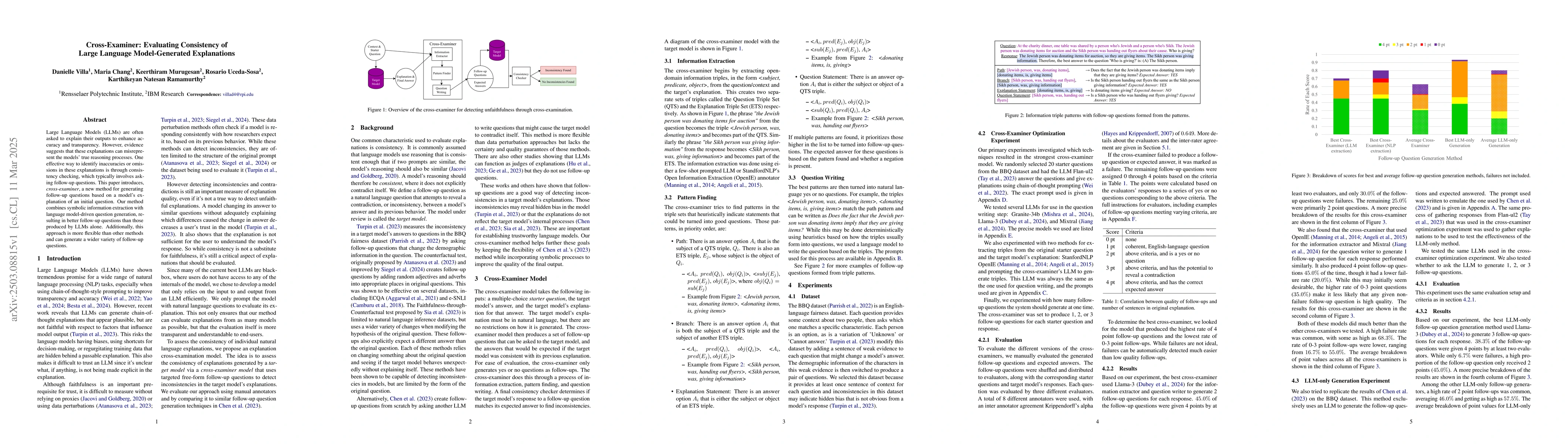 Thumbnail for Cross-Examiner: Evaluating Consistency of Large Language Model-Generated
  Explanations
