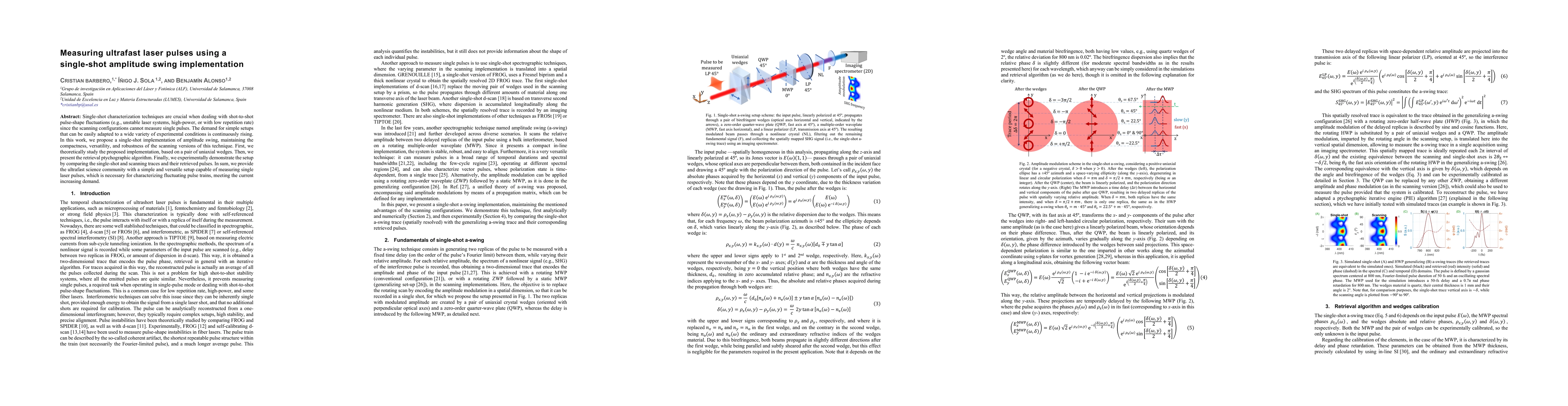 Thumbnail for Measuring ultrafast laser pulses using a single-shot amplitude swing
  implementation