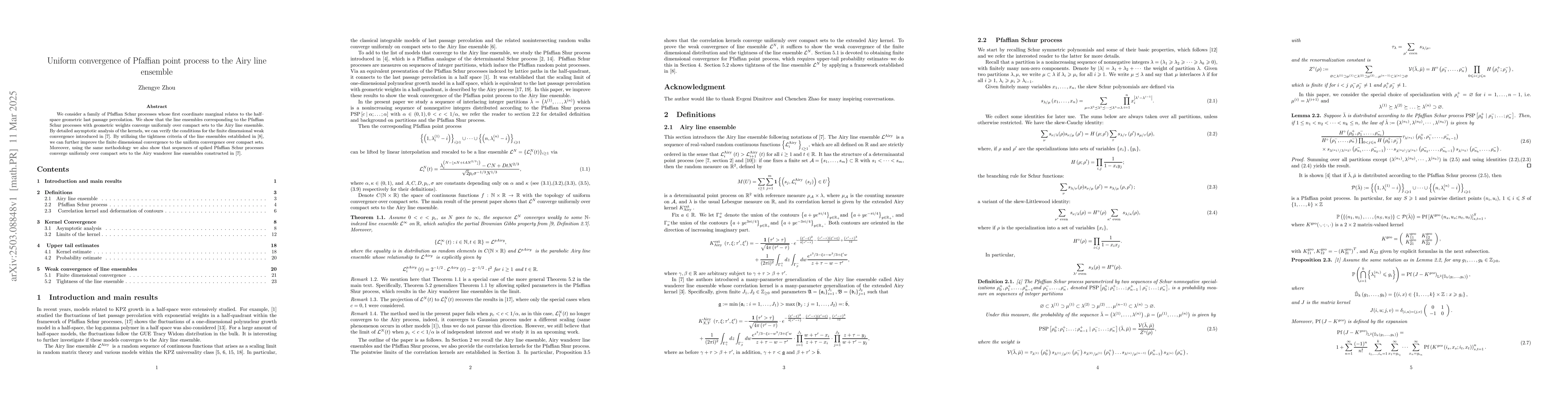 Thumbnail for Uniform convergence of Pfaffian point process to the Airy line ensemble