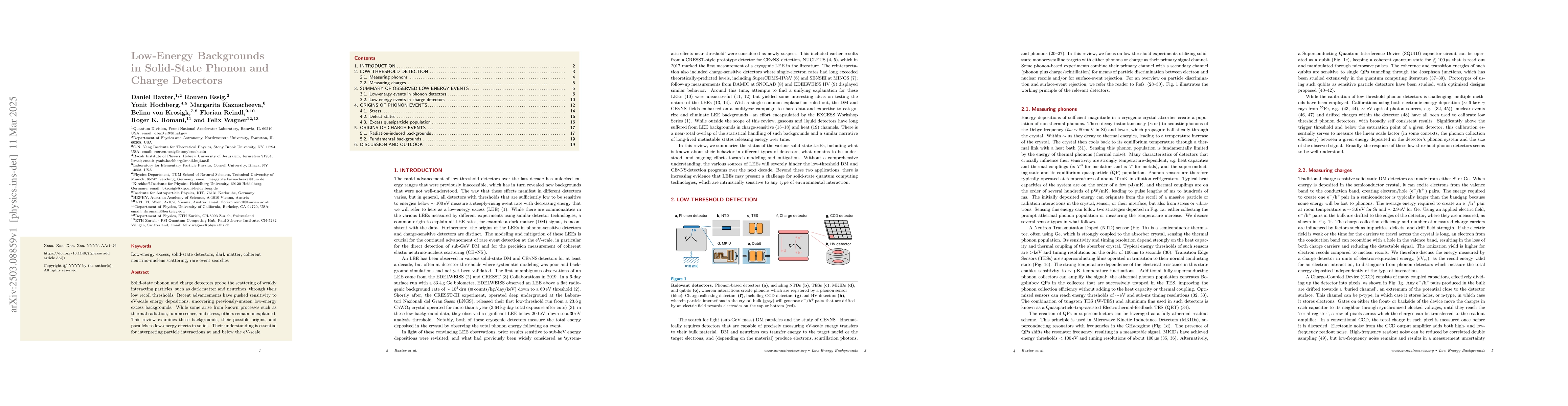Thumbnail for Low-Energy Backgrounds in Solid-State Phonon and Charge Detectors