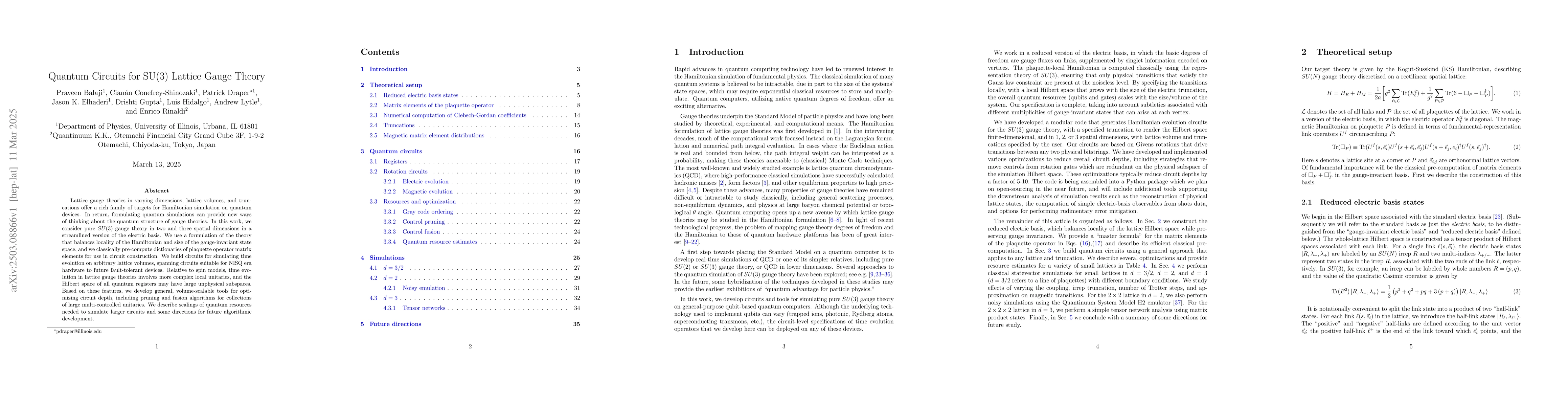 Thumbnail for Quantum Circuits for SU(3) Lattice Gauge Theory
