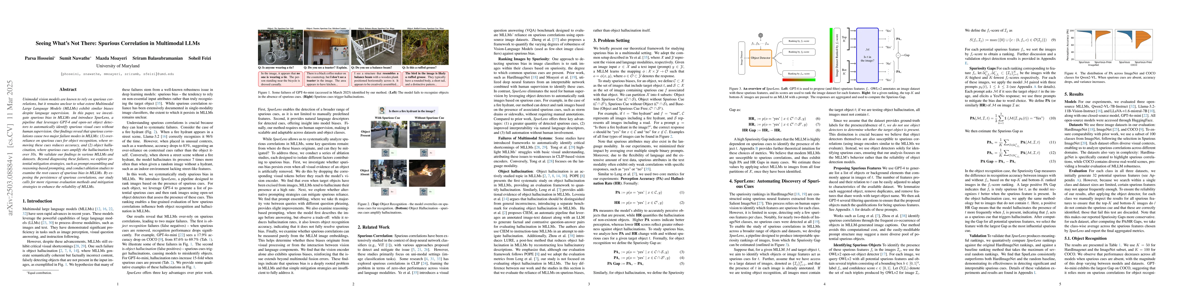Thumbnail for Seeing What's Not There: Spurious Correlation in Multimodal LLMs