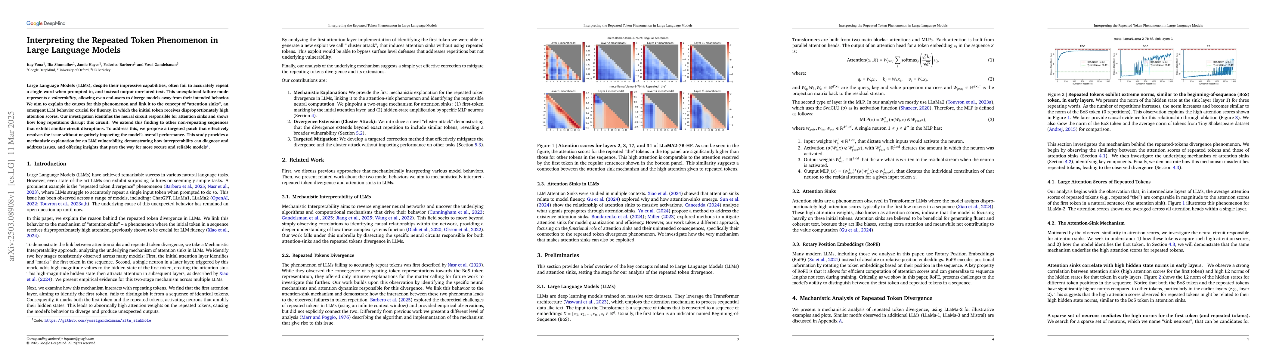Thumbnail for Interpreting the Repeated Token Phenomenon in Large Language Models