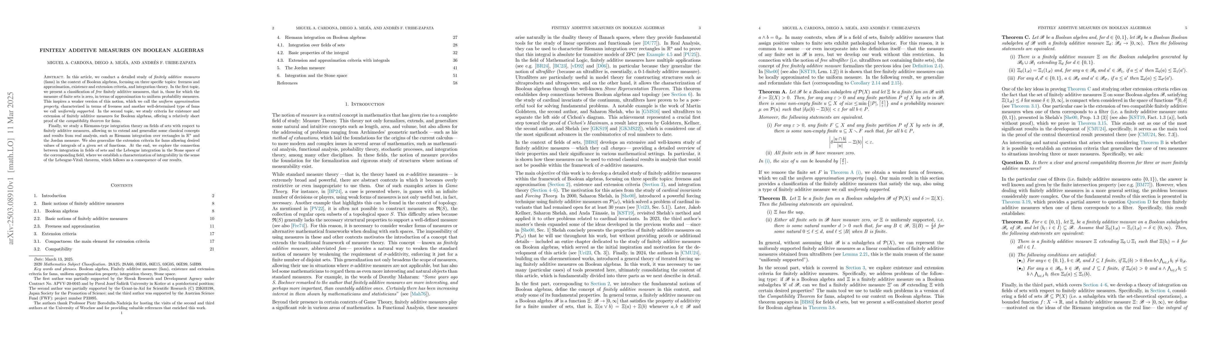 Thumbnail for Finitely additive measures on Boolean algebras