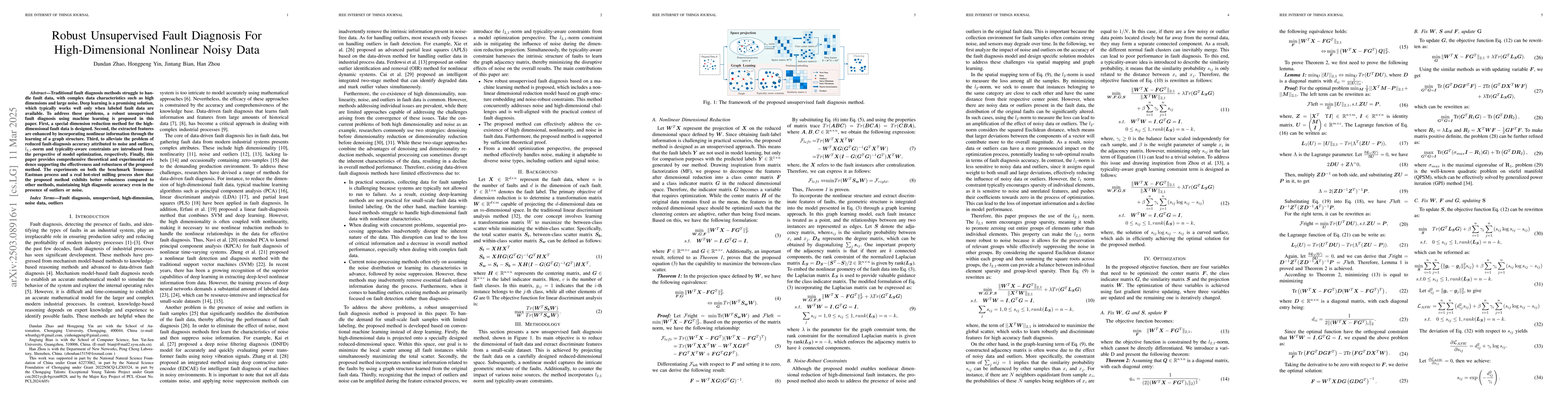 Thumbnail for Robust Unsupervised Fault Diagnosis For High-Dimensional Nonlinear Noisy
  Data