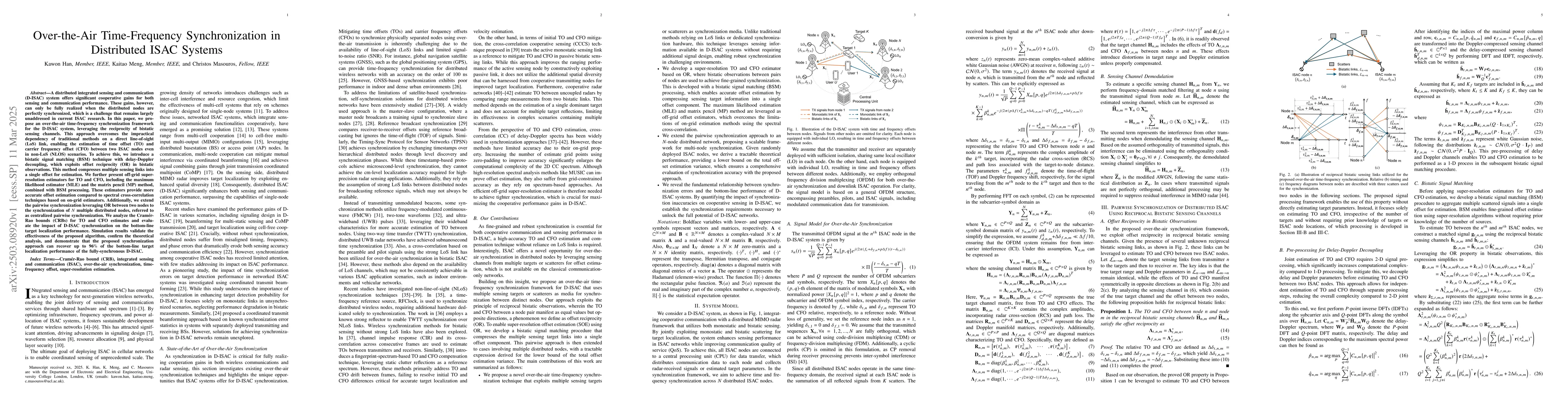 Thumbnail for Over-the-Air Time-Frequency Synchronization in Distributed ISAC Systems