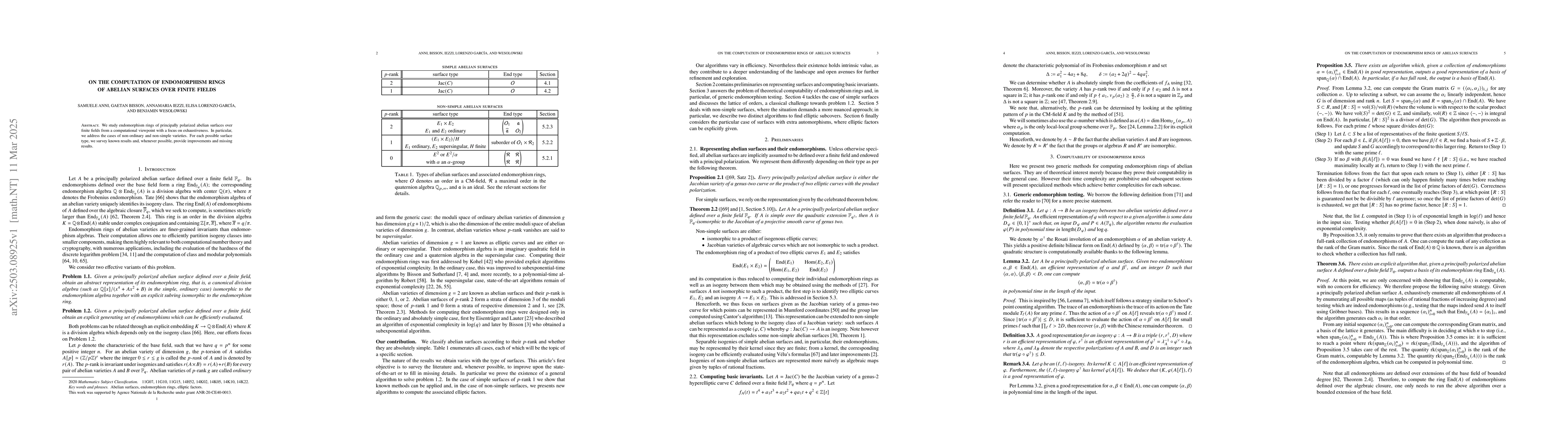 Thumbnail for On the computation of endomorphism rings of abelian surfaces over finite
  fields