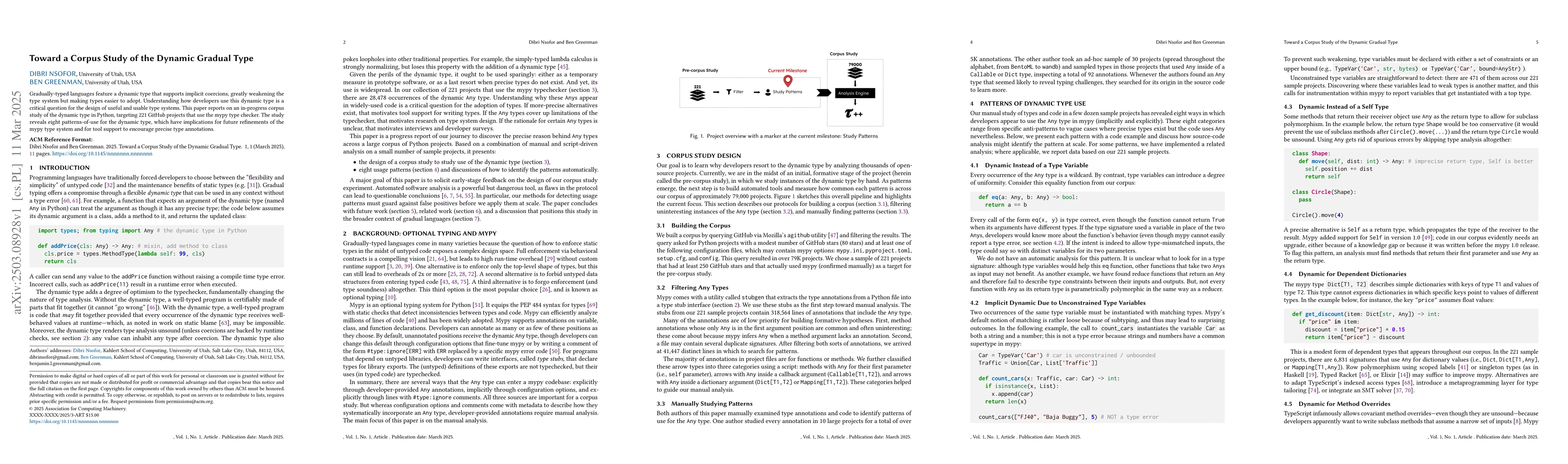 Thumbnail for Toward a Corpus Study of the Dynamic Gradual Type