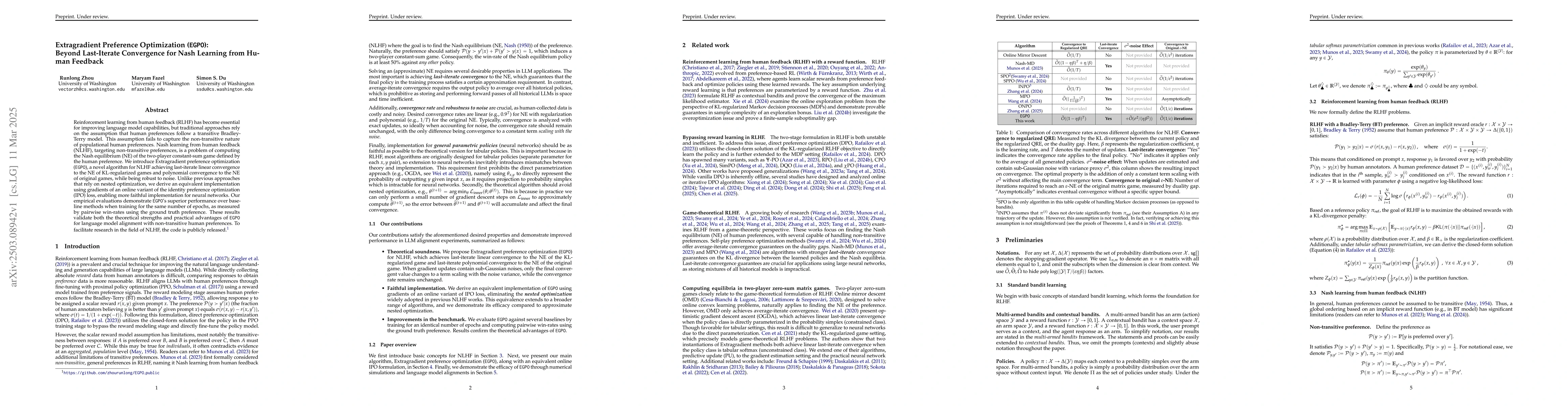 Thumbnail for Extragradient Preference Optimization (EGPO): Beyond Last-Iterate
  Convergence for Nash Learning from Human Feedback