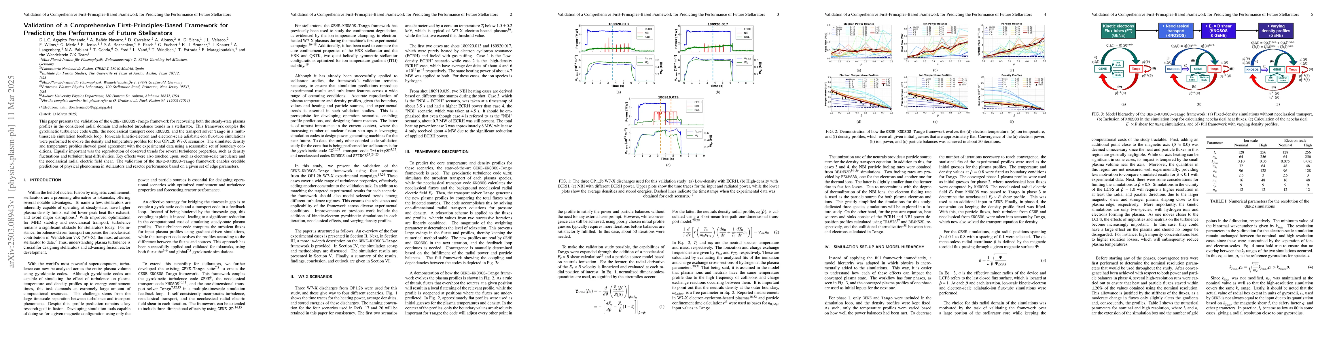 Thumbnail for Validation of a Comprehensive First-Principles-Based Framework for
  Predicting the Performance of Future Stellarators