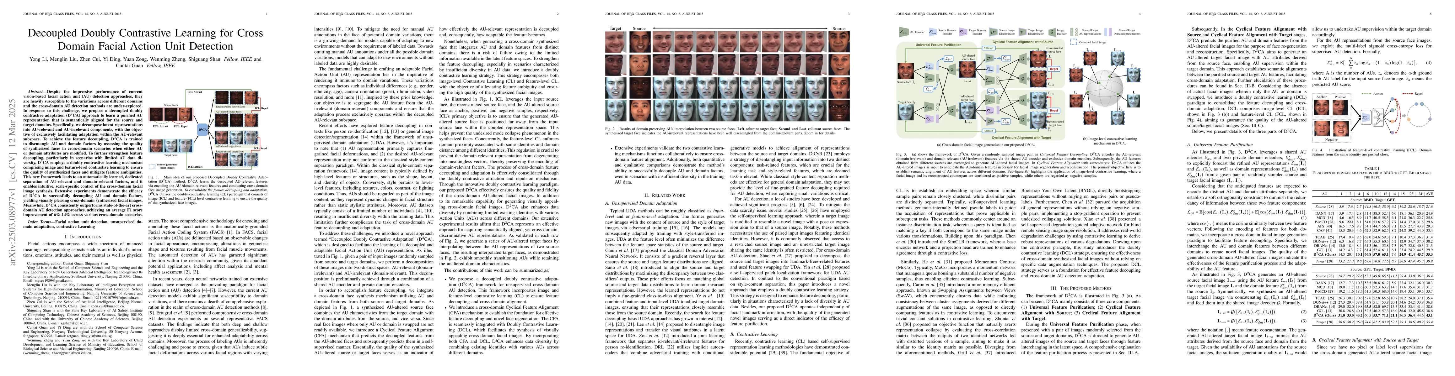 Thumbnail for Decoupled Doubly Contrastive Learning for Cross Domain Facial Action
  Unit Detection