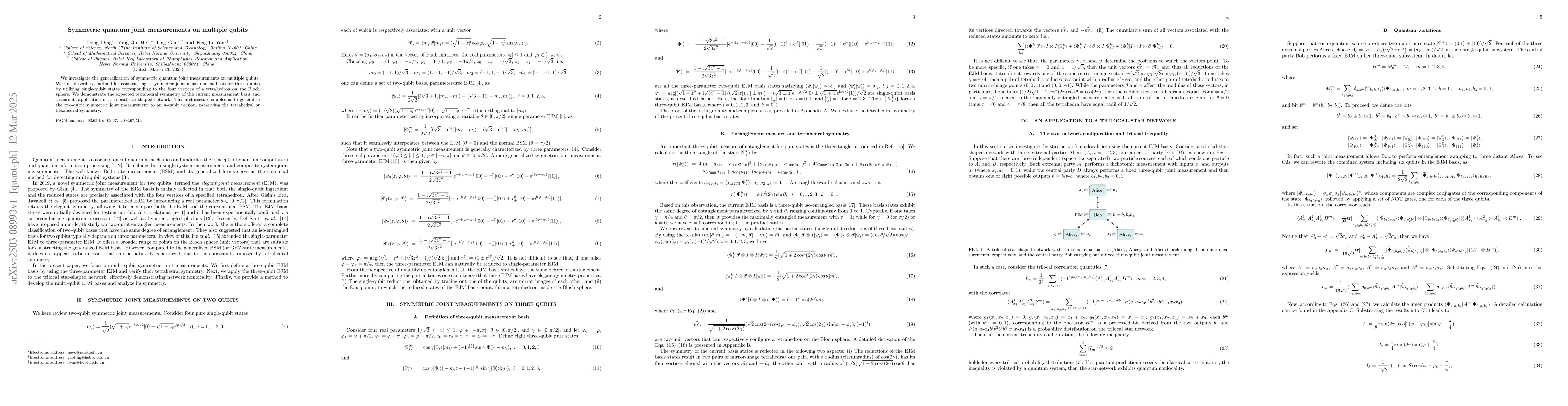 Thumbnail for Symmetric quantum joint measurements on multiple qubits
